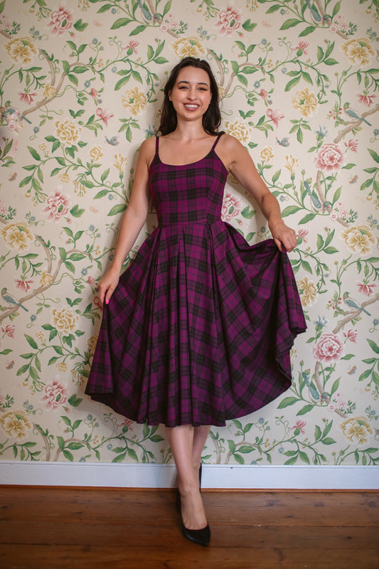 Priscilla Tartan Midi Dress