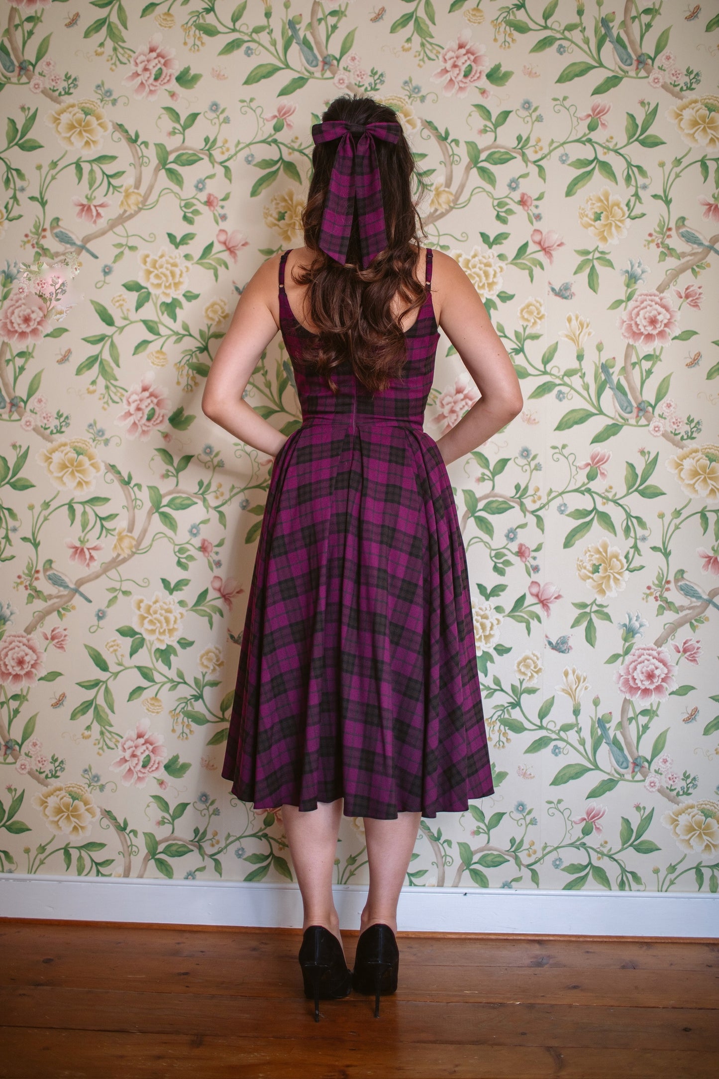 Priscilla Tartan Midi Dress