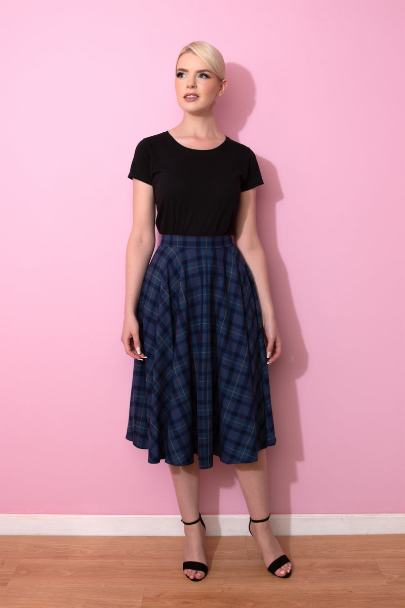 TPDC Tartan Circle Midi Skirt - Blue