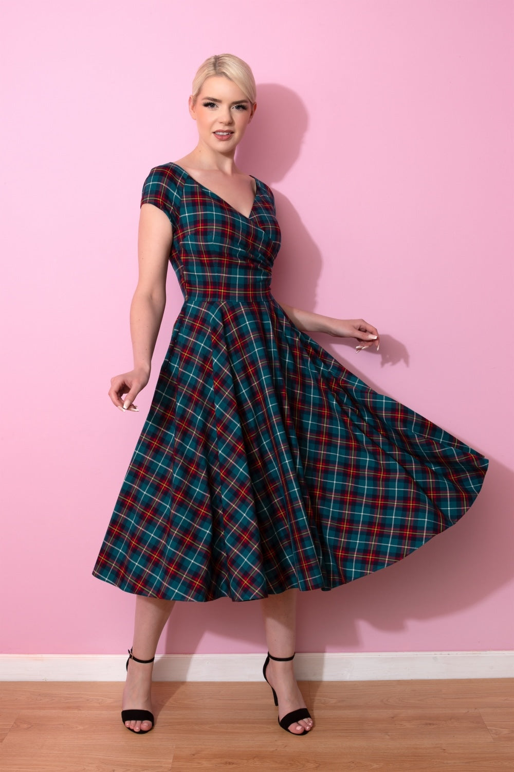 Hourglass Tartan Swing Dress