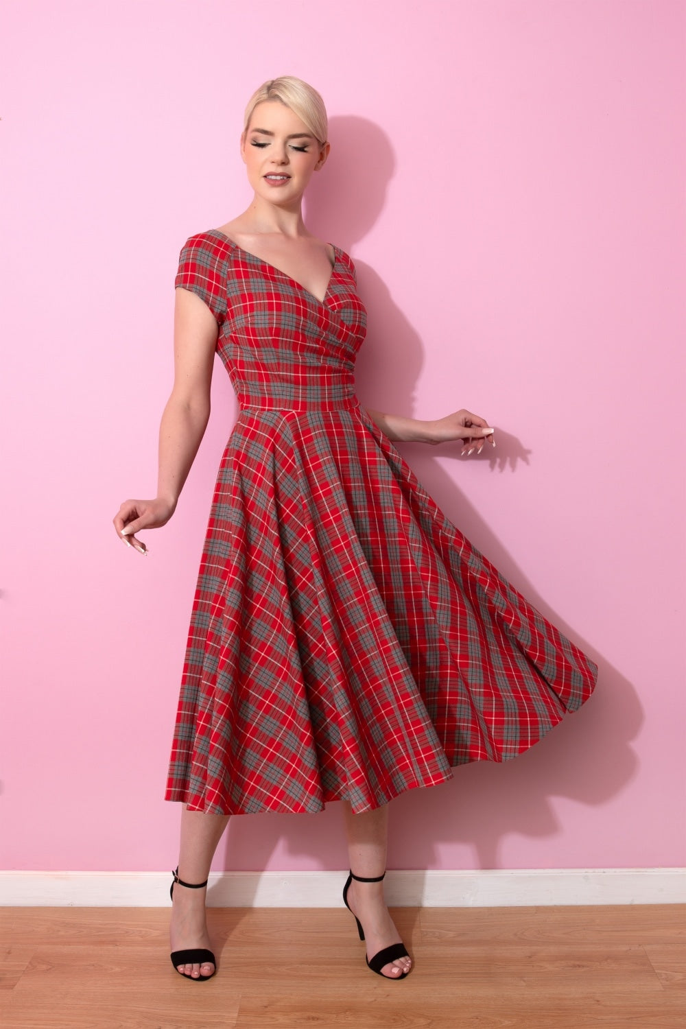 Hourglass Tartan Swing Dress