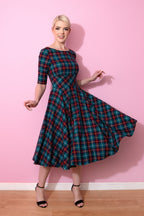 Hepburn Tartan Swing Dress