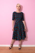 Hepburn Tartan Swing Dress