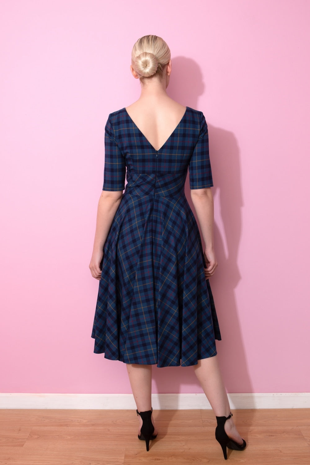 Hepburn Tartan Swing Dress