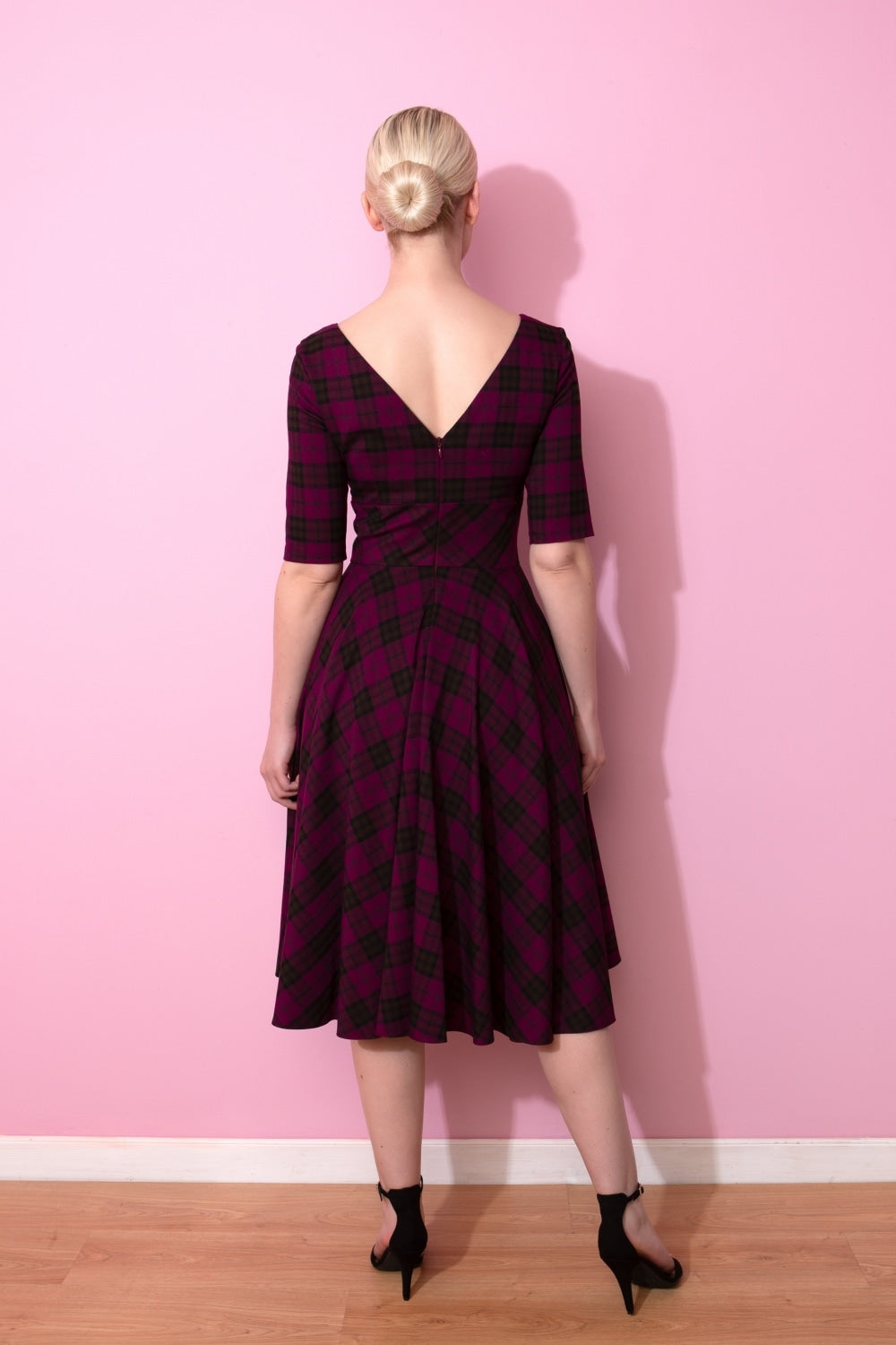 Hepburn Tartan Swing Dress
