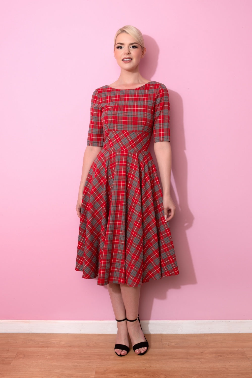 Hepburn Tartan Swing Dress