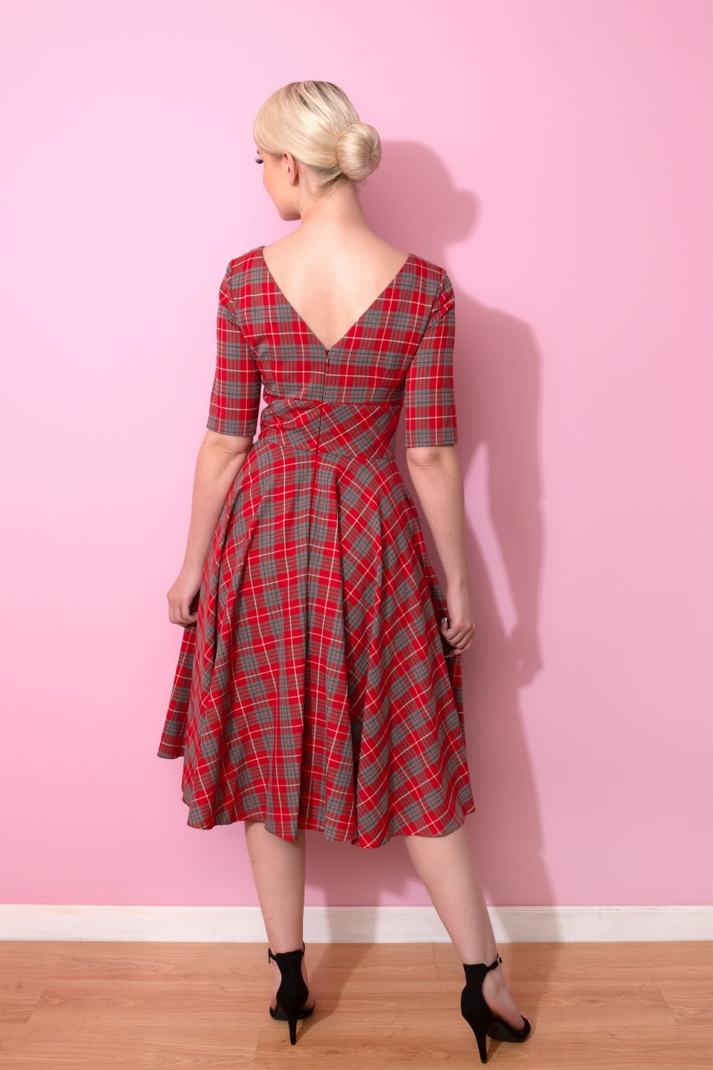 Hepburn Tartan Swing Dress