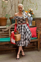 Tilly Black & White Tartan Prom Dress