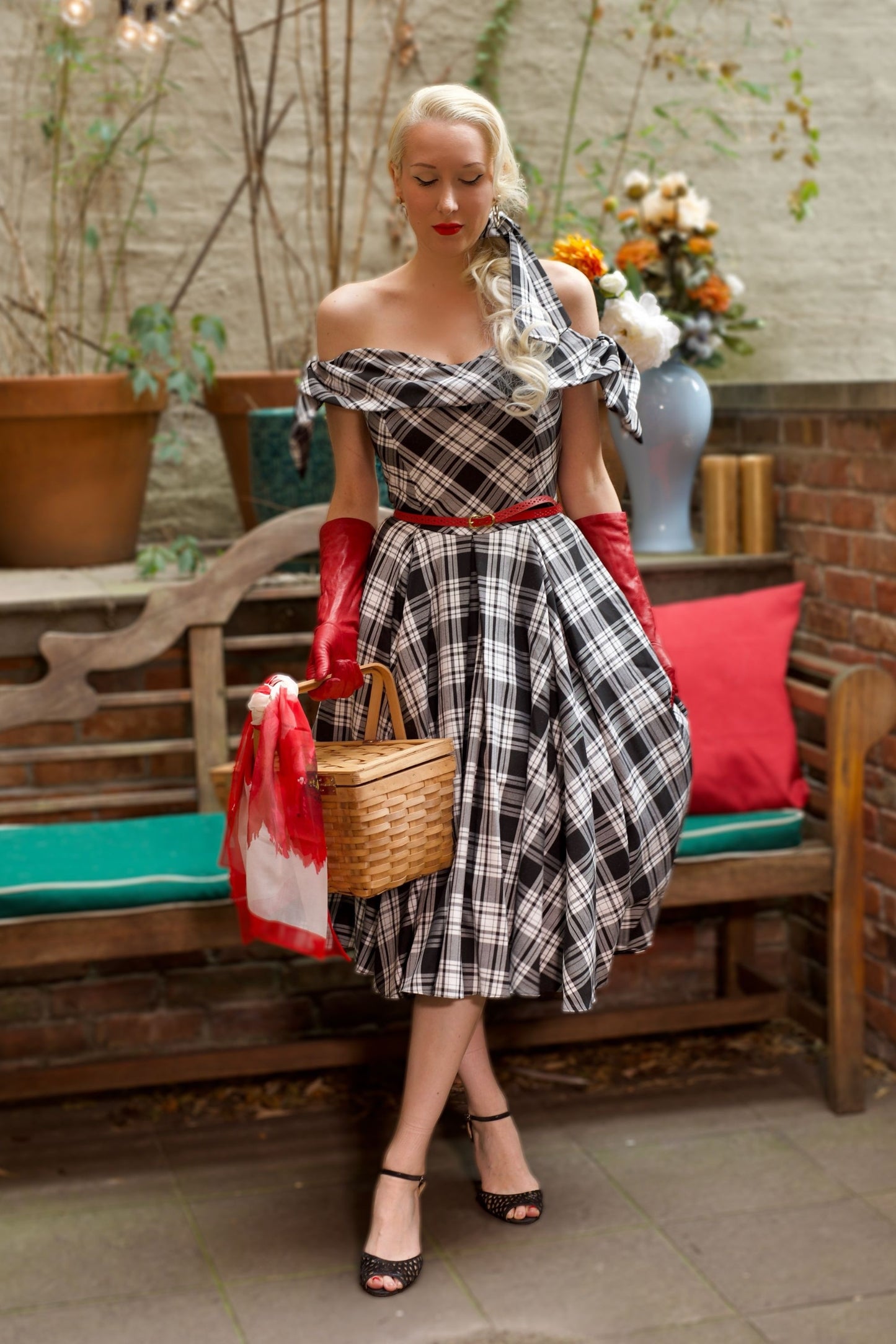 Tilly Black & White Tartan Prom Dress