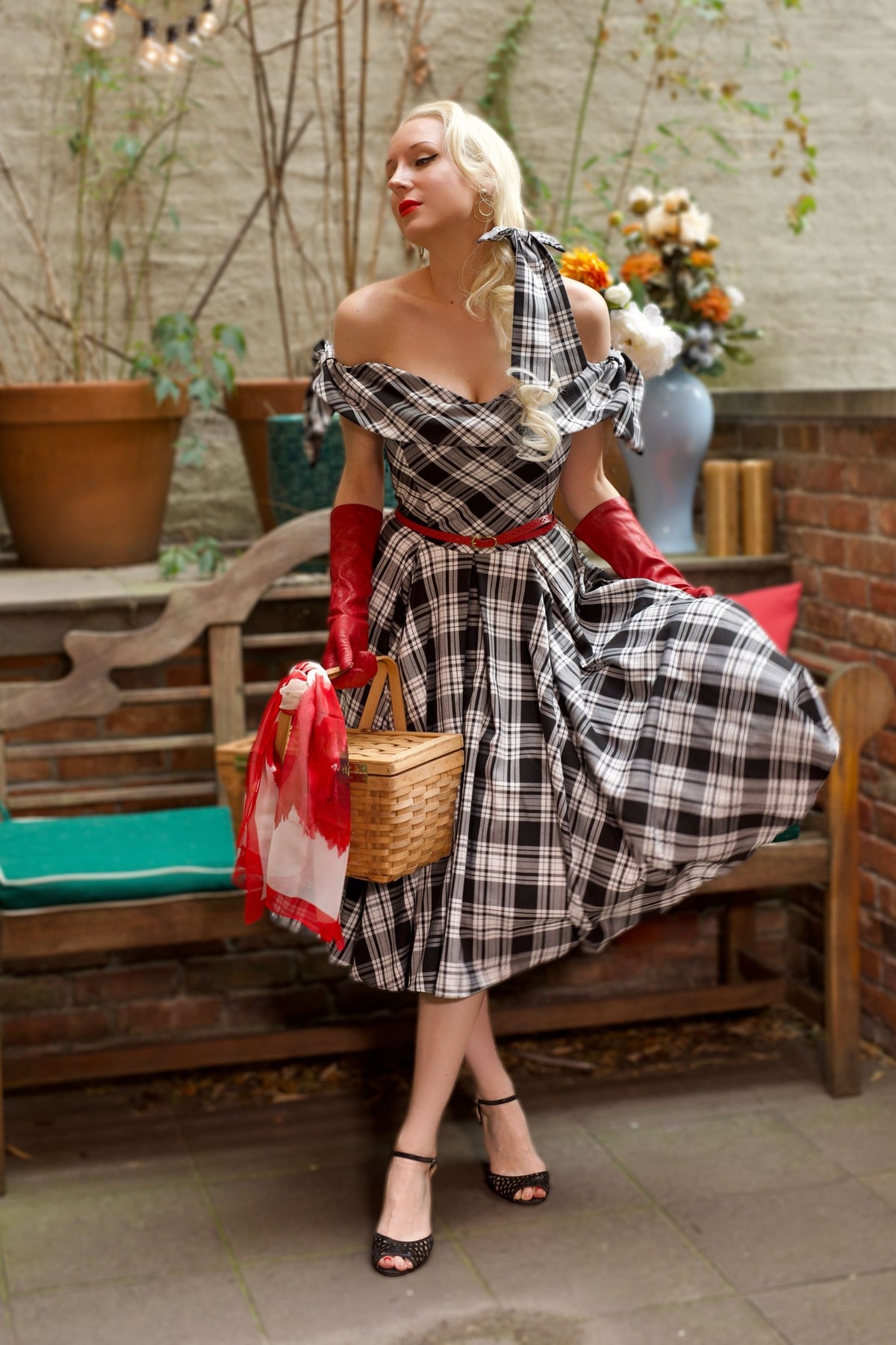 Tilly Black & White Tartan Prom Dress