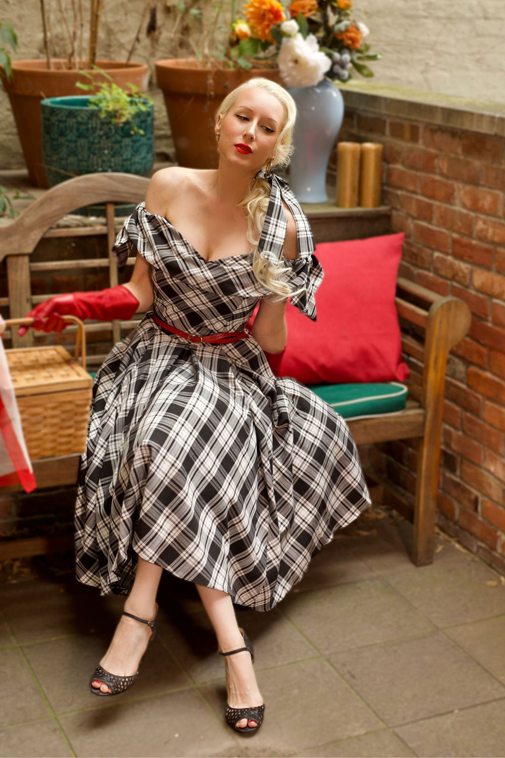 Tilly Black & White Tartan Prom Dress