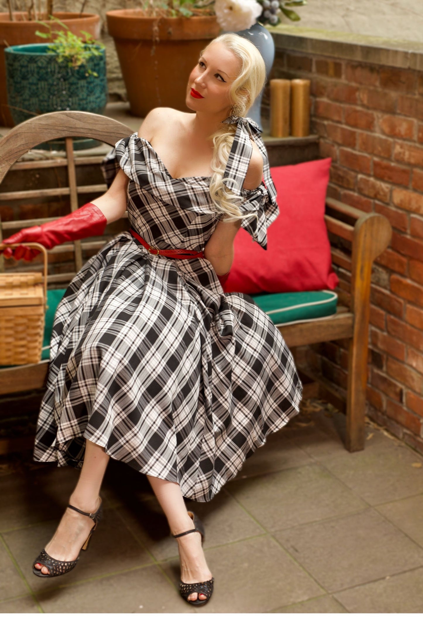 Tilly Black & White Tartan Prom Dress