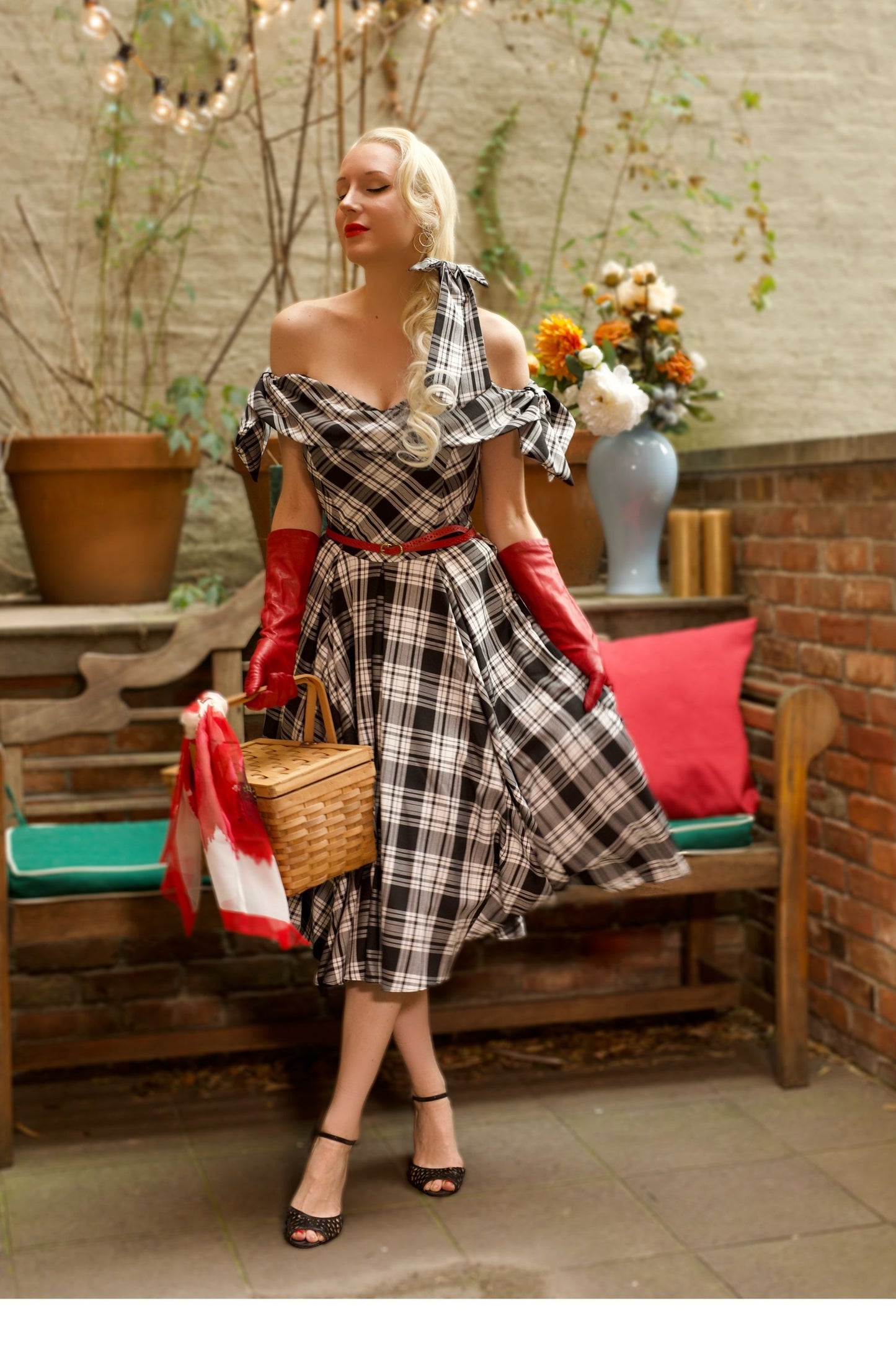 Tilly Black & White Tartan Prom Dress