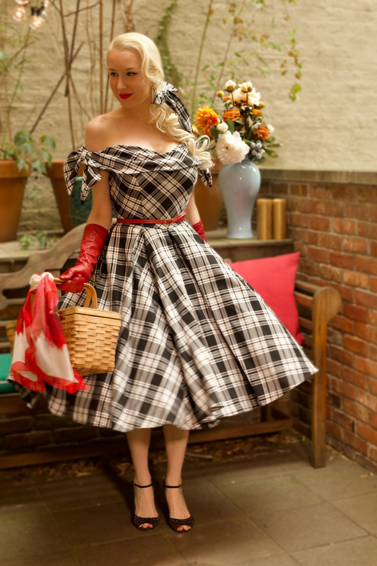 Tilly Black & White Tartan Prom Dress