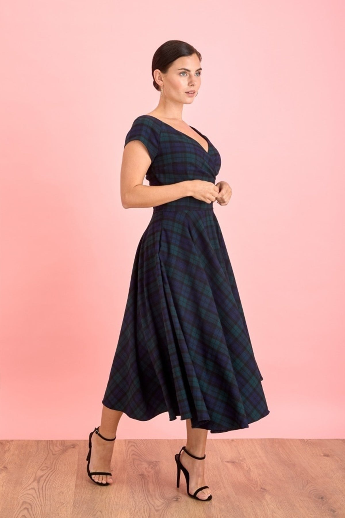Hourglass Tartan Swing Dress