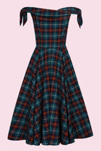 Tilly Tartan Off The Shoulder Prom Dress