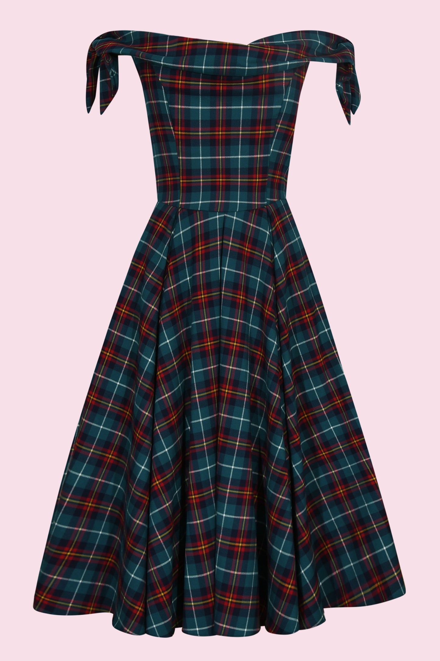 Tilly Tartan Off The Shoulder Prom Dress