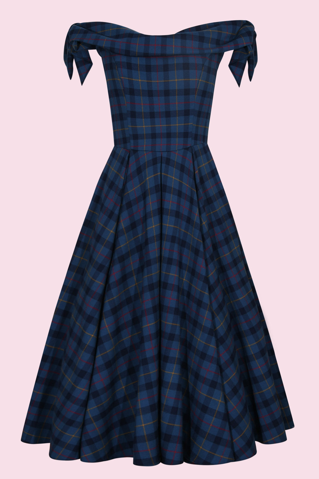 Tilly Tartan Off The Shoulder Prom Dress