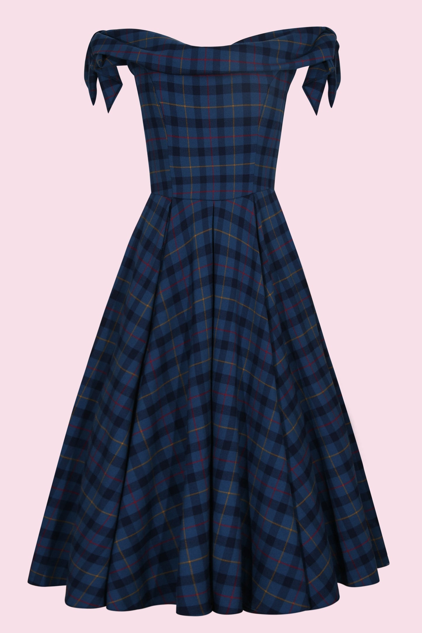 Tilly Tartan Off The Shoulder Prom Dress