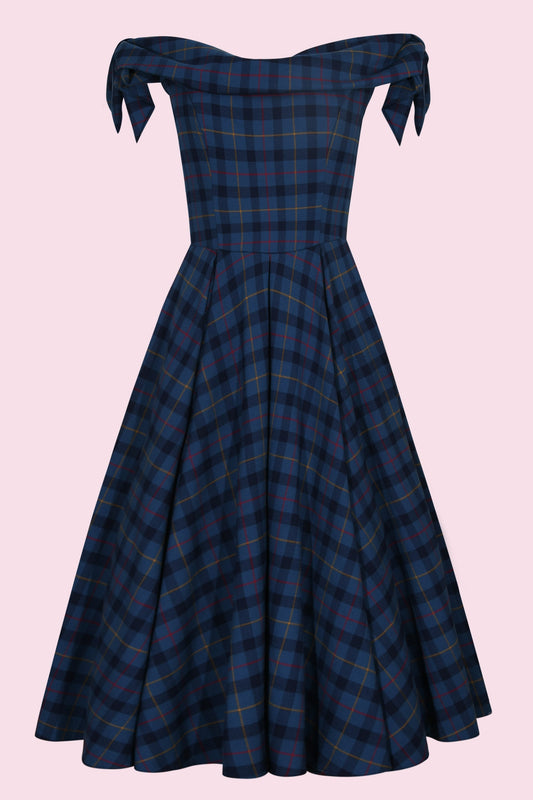 Tilly Tartan Off The Shoulder Prom Dress