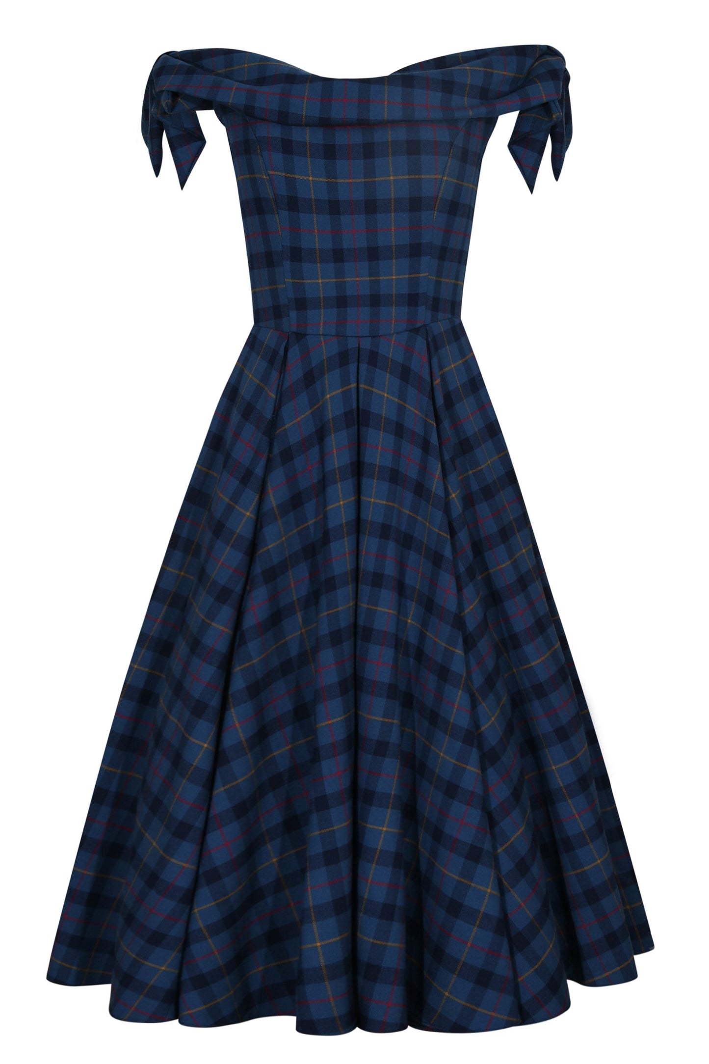 Tilly Tartan Off The Shoulder Prom Dress