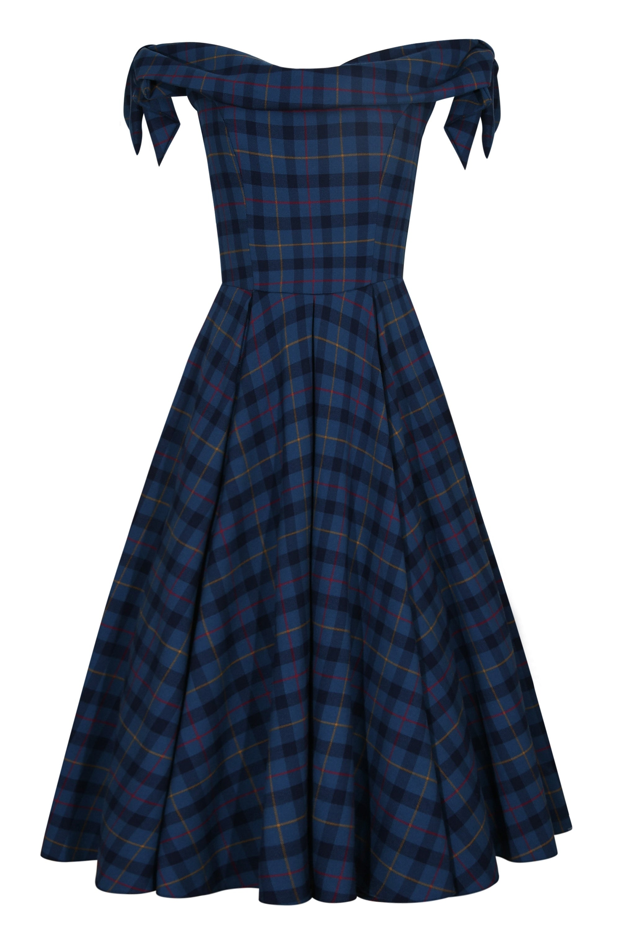 Tilly Tartan Off The Shoulder Prom Dress