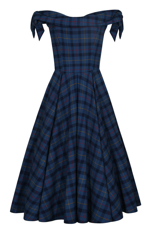 Tilly Tartan Off The Shoulder Prom Dress