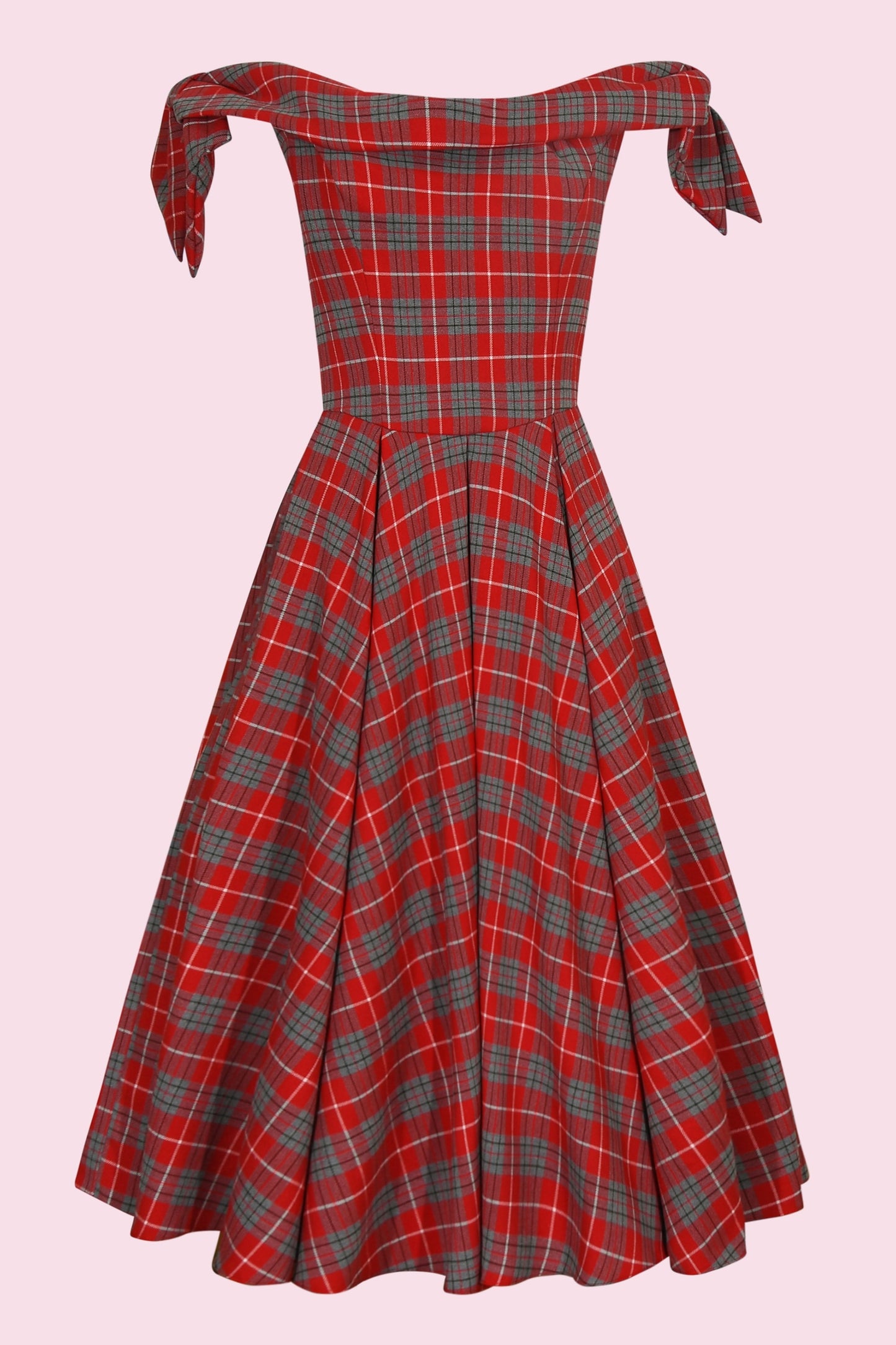 Tilly Tartan Off The Shoulder Prom Dress