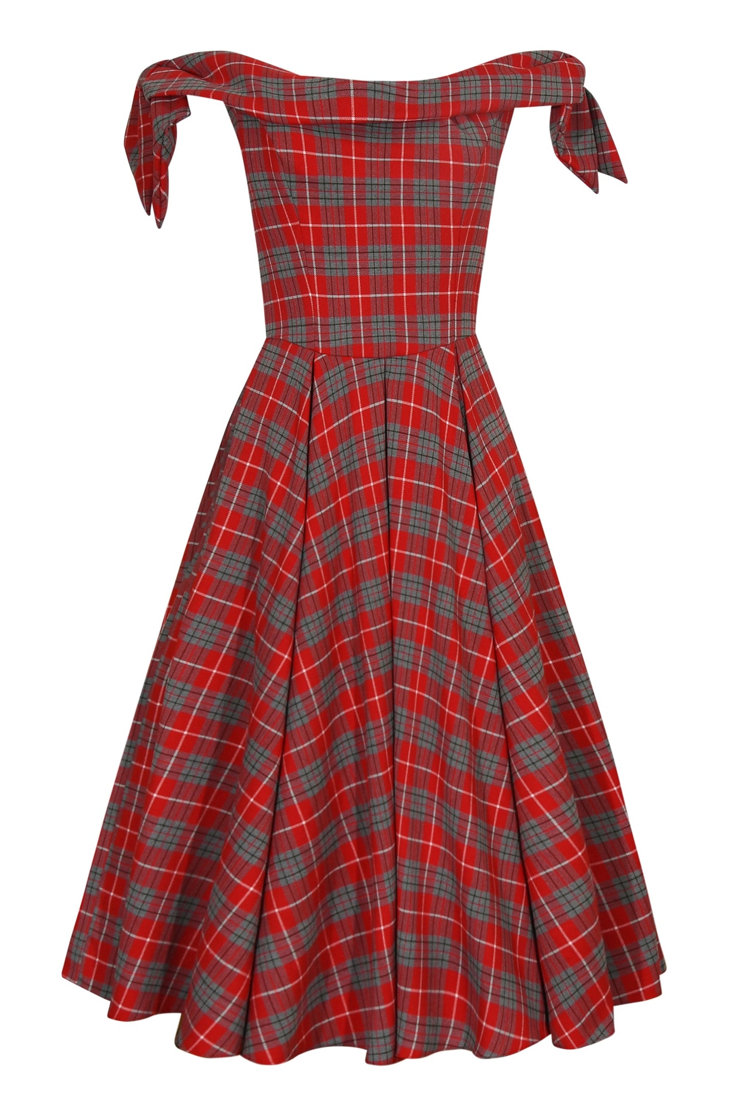 Tilly Tartan Off The Shoulder Prom Dress