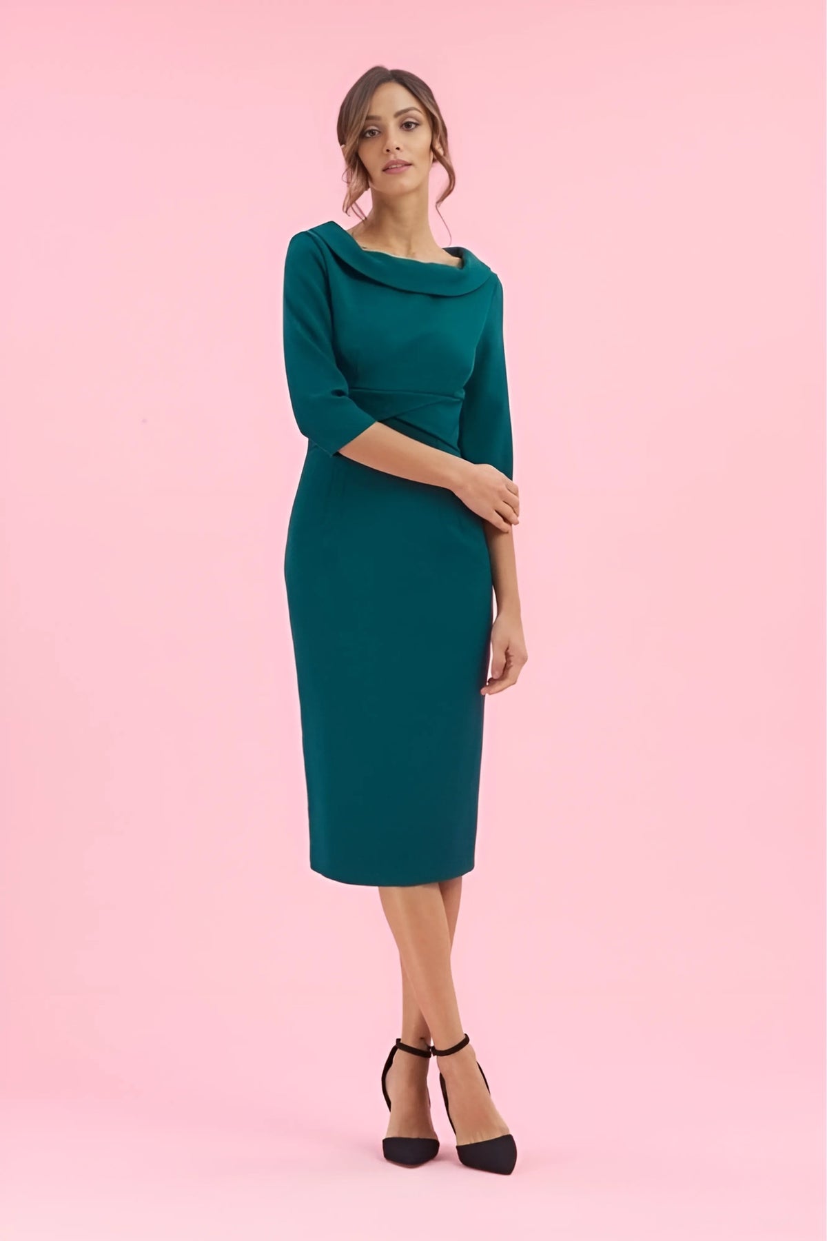 Kennedy Roll Collar Pencil Dress