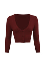 Vintage Cropped ¾ Sleeve Cardigan
