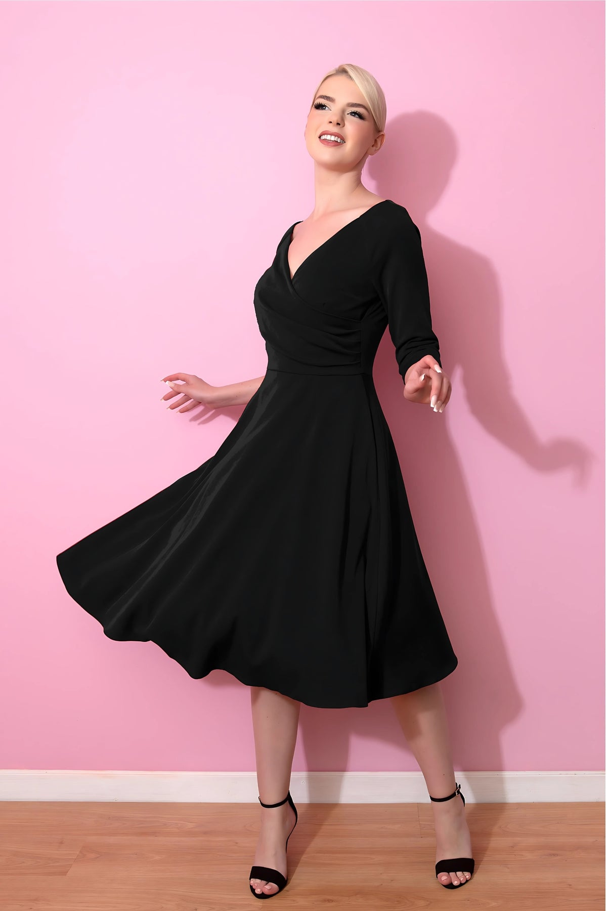 Hourglass 3/4 Sleeve fit & Flare Dress