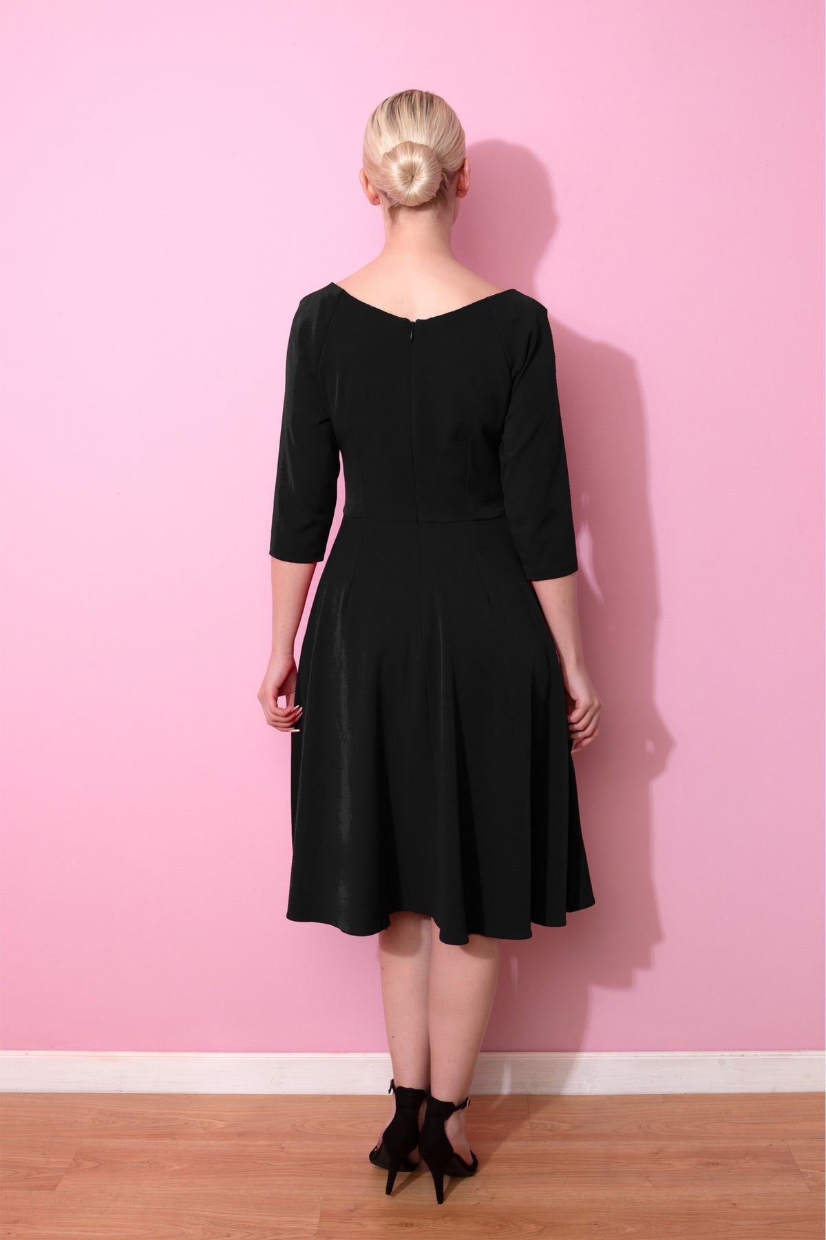 Hourglass 3/4 Sleeve fit & Flare Dress