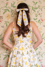 Large Lemon Print Hair Bow