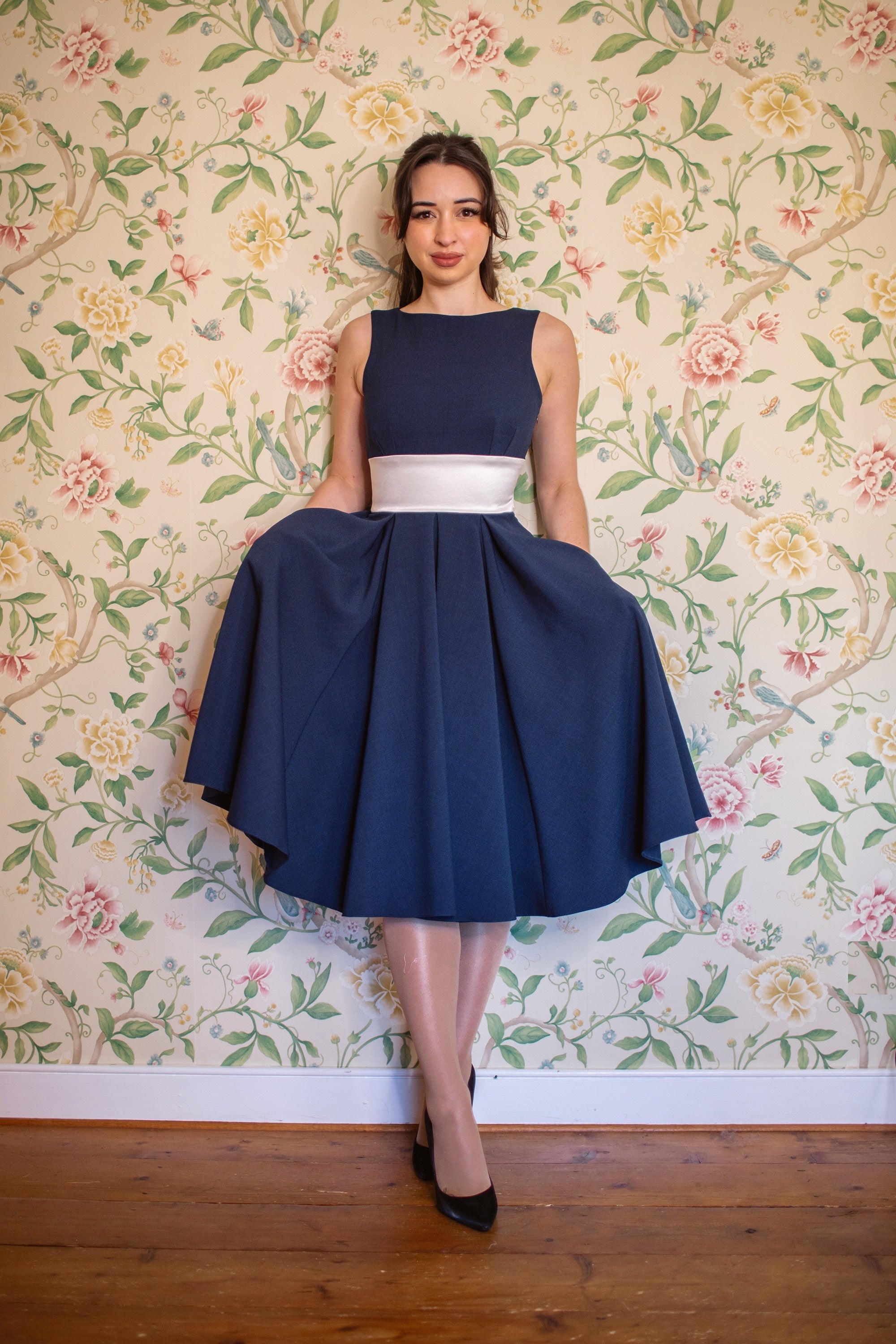 Riviera Contrast Swing Dress