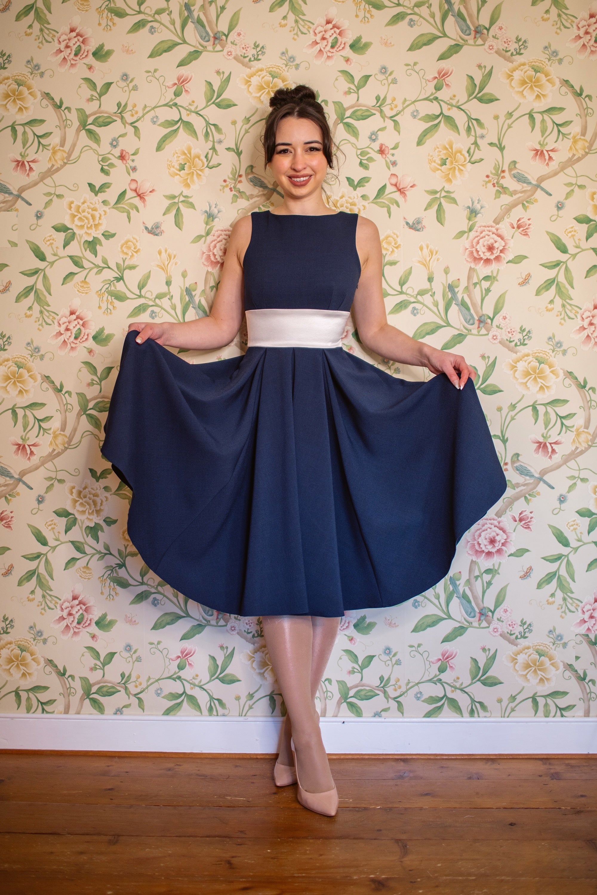 Riviera Contrast Swing Dress