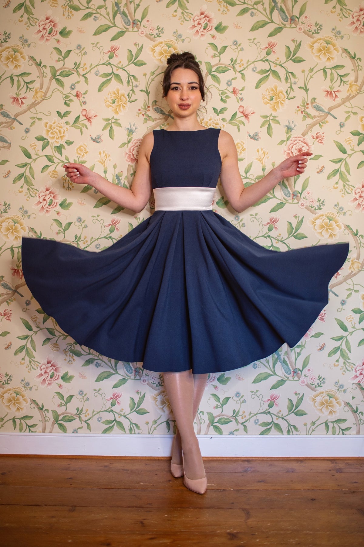 Riviera Contrast Swing Dress