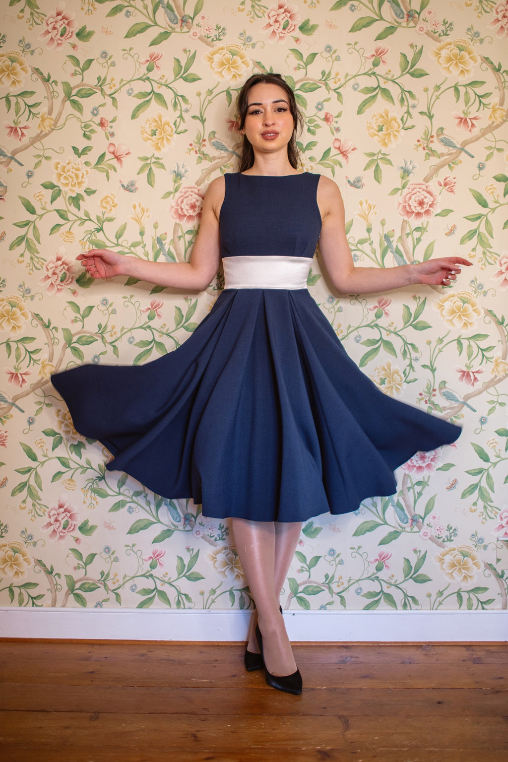 Riviera Contrast Swing Dress