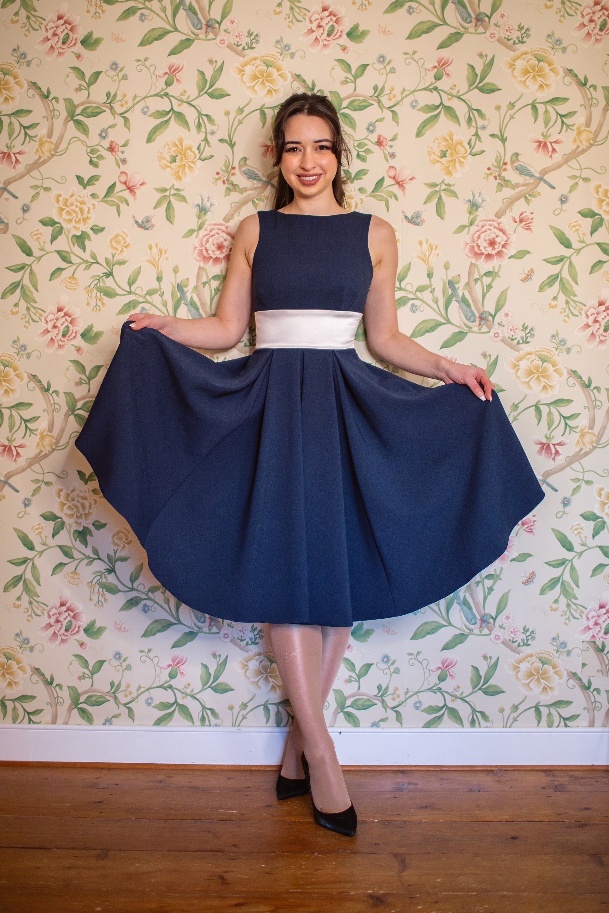 Riviera Contrast Swing Dress