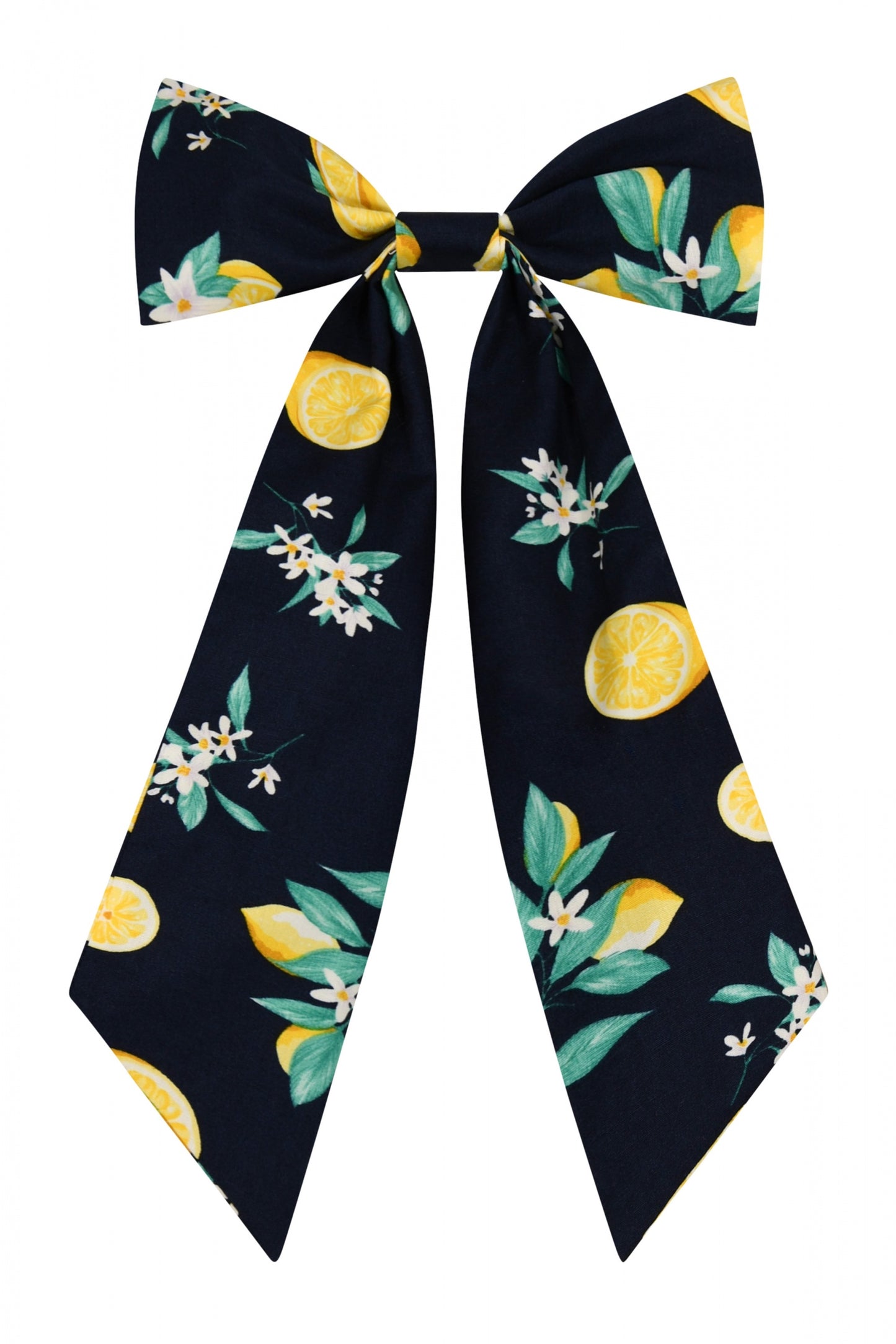 Large Lemon Print Hair Bow