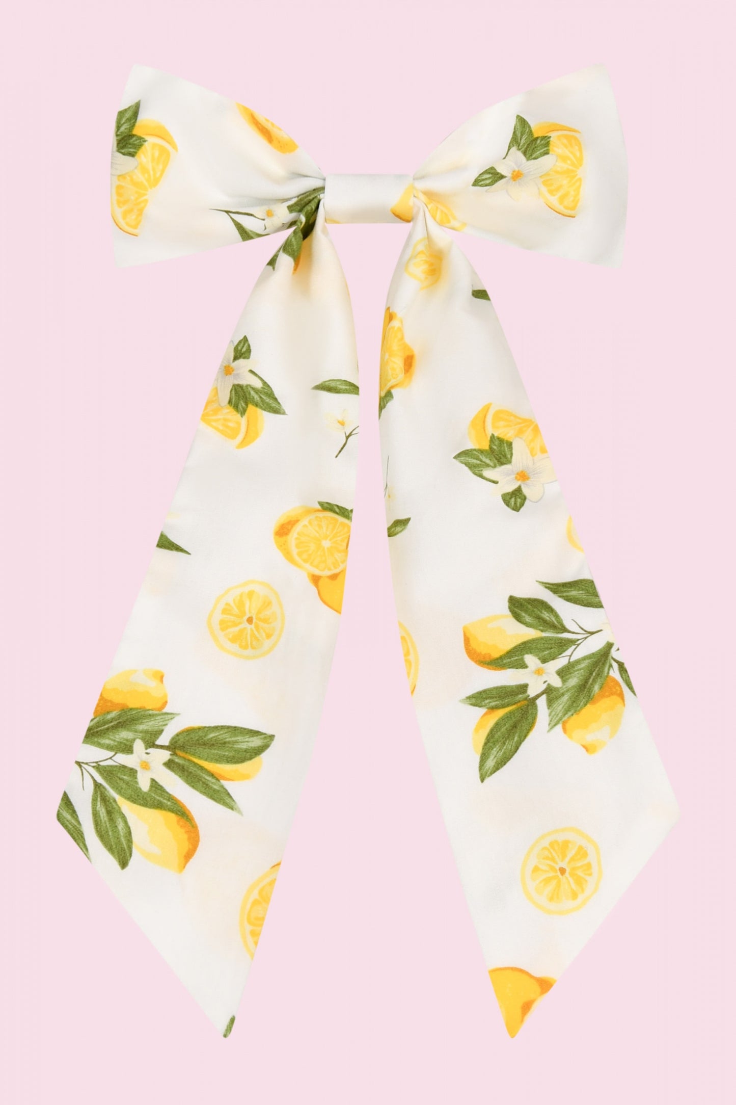 Large Lemon Print Hair Bow