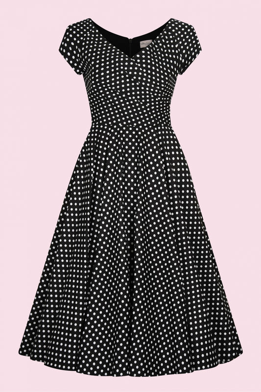 Hourglass Polka Dot Cotton Swing Dress