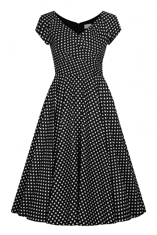 Hourglass Polka Dot Cotton Swing Dress