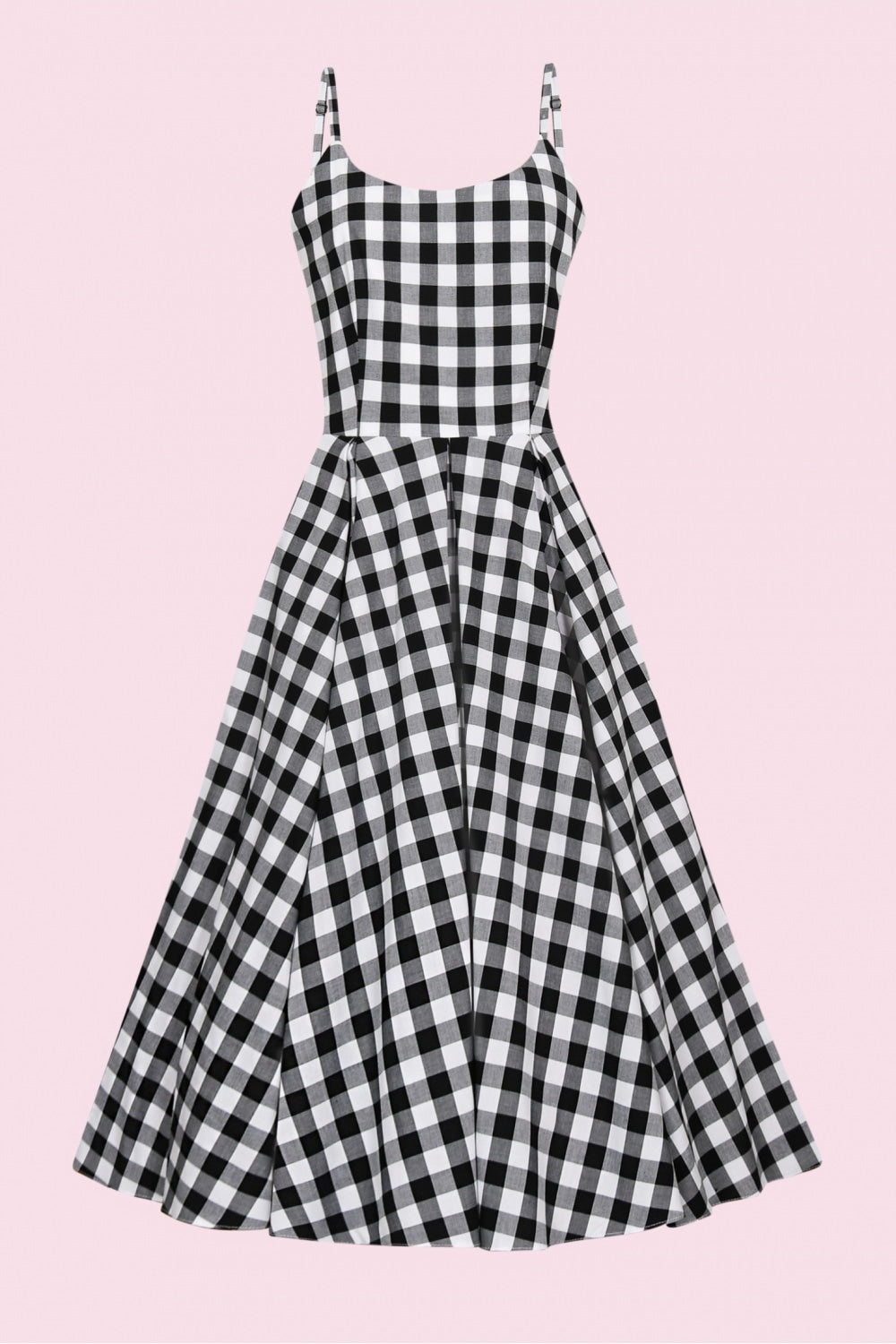 Priscilla Large Gingham Cotton Midi Dress
