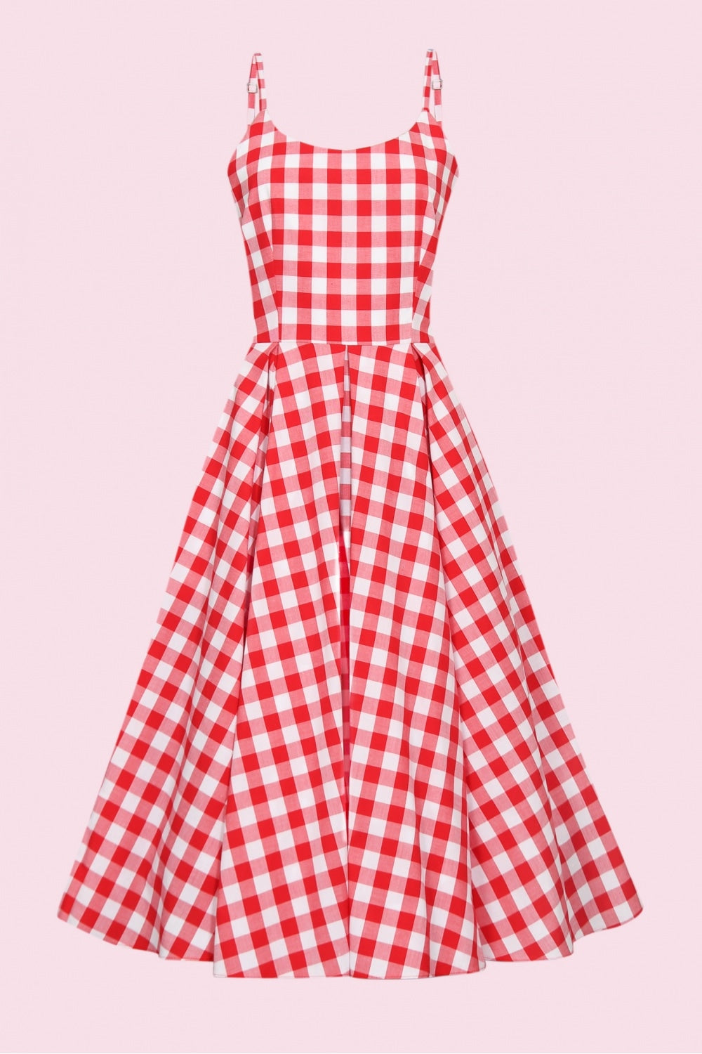 Priscilla Large Gingham Cotton Midi Dress