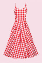 Priscilla Large Gingham Cotton Midi Dress
