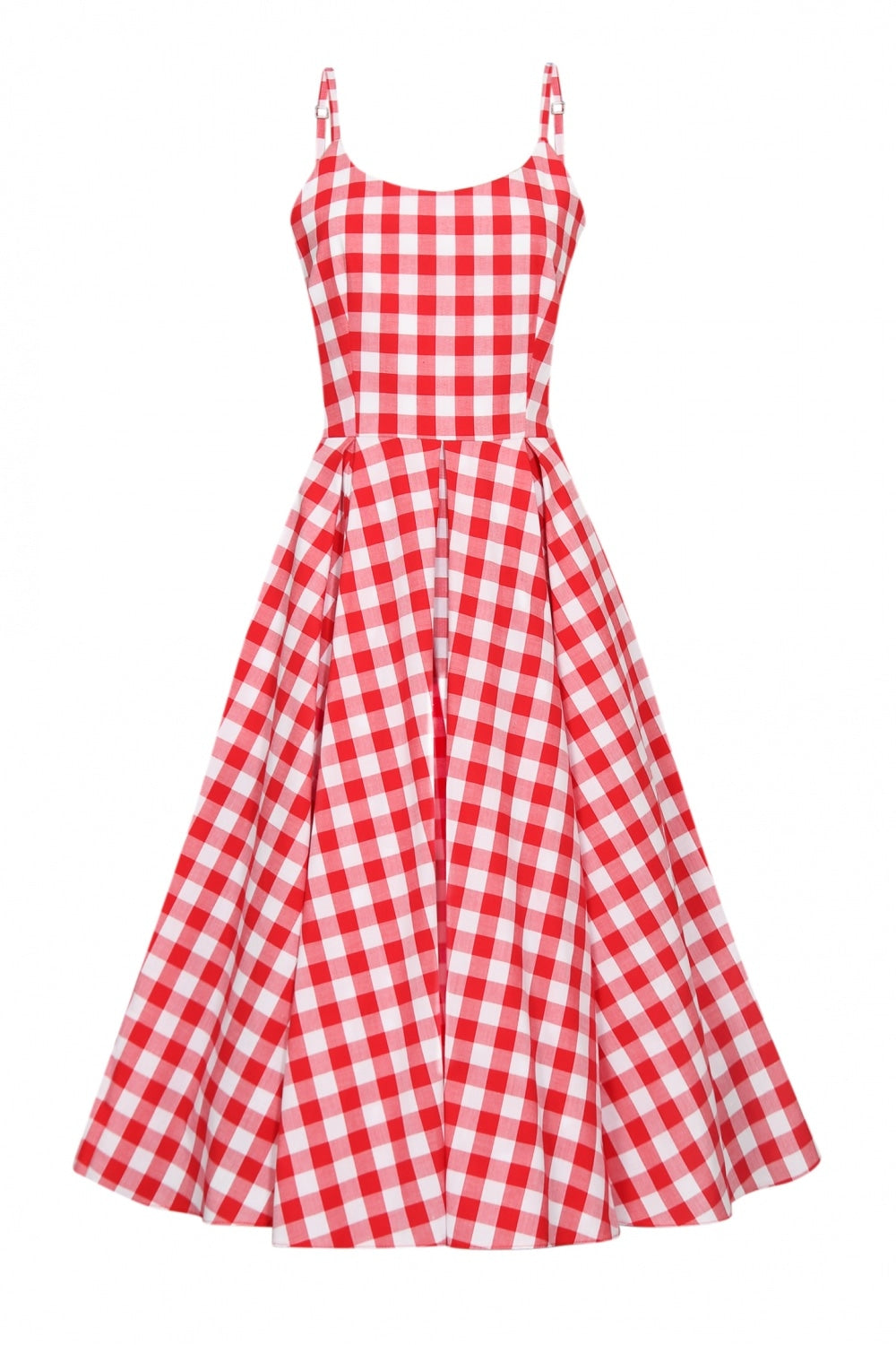 Priscilla Large Gingham Cotton Midi Dress
