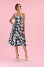 Priscilla Large Gingham Cotton Midi Dress