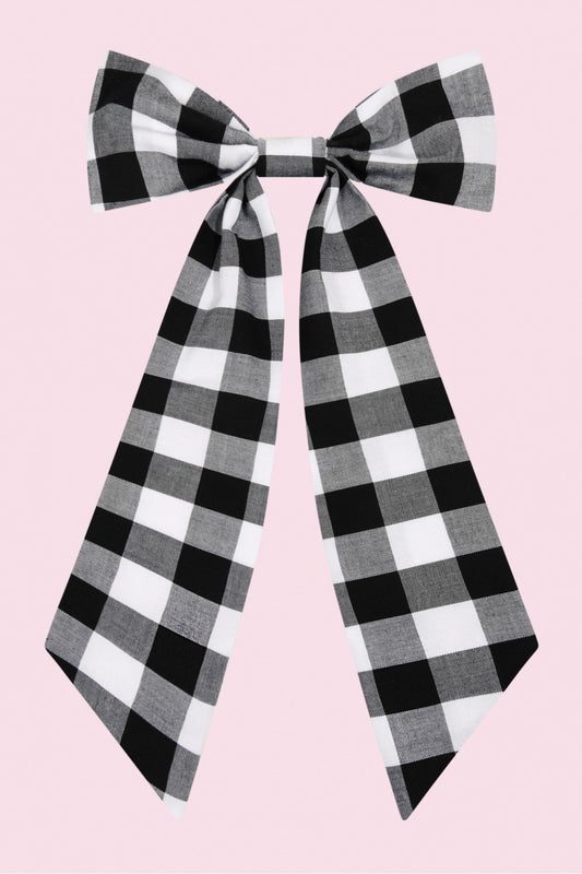 Large Gingham Hair Bow
