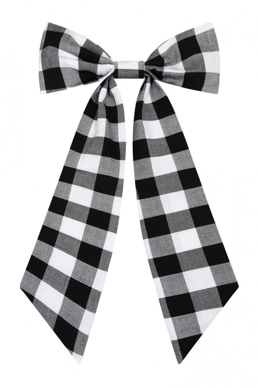 Large Gingham Hair Bow